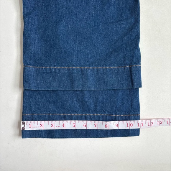 Urban Outfitters BDG Eleanor Plunging Dark Wash Blue Denim Jean Jumpsuit Size 2 - Picture 14 of 15